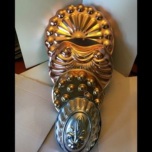 Vintage Collection of Copper Toned Jello Molds